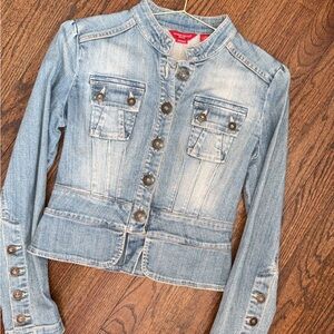 Guess Jeans Cropped Denim Jacket | Women’s Medium | Fitted Y2K